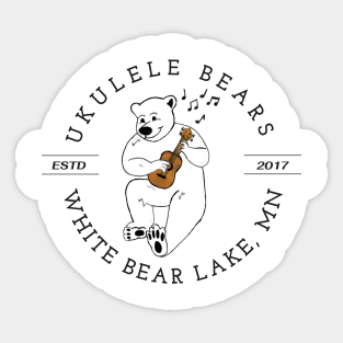 WBL Ukulele Bears (black text for light colors) Sticker